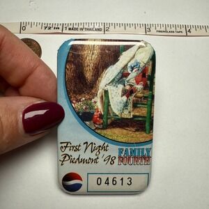 Vintage‎ 1998 Pepsi First Night Piedmont Family Fourth Button Pin Badge #04613